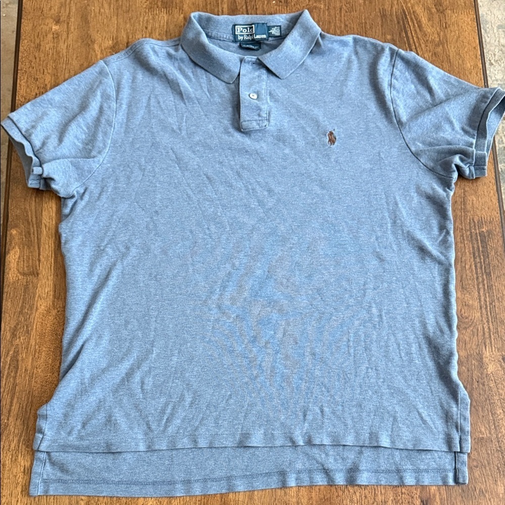 Polo by Ralph Lauren Men's Classic Blue Polo Custom Fit Size L